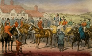 Mr Jorrocks förklarar sin oförmåga att prenumerera på Surrey Stag-hounds, 1838 av Henry Thomas Alken