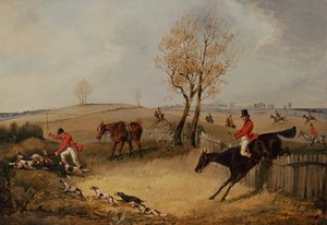 Över staketet (olja på duk) av Henry Thomas Alken