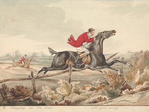 "Kvalificerade hästar och okvalificerade ryttare: Att med gott resultat ta ett oxstängsel" av Henry Thomas Alken