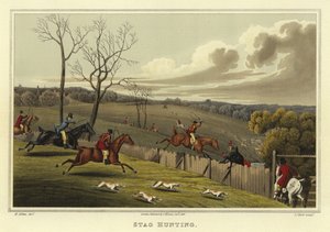 Stag Hunting (chromolitho) av Henry Thomas Alken