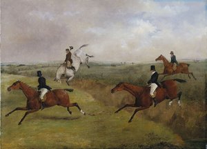 The Grand Leicestershire Steeplechase, 12 mars 1829: Dick Christians sista höst - vanligen kallad "A Header" av Henry Thomas Alken