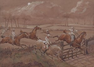 Nattryttarna från Nacton: Det sista fältet nära Nacton Heath av Henry Thomas Alken