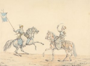 Två turkiska kavallerister av Henry Thomas Alken