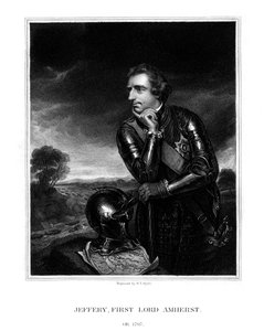 Jeffery Amherst, 1:e baron Amherst, överbefälhavare för den brittiska armén, 1832.
