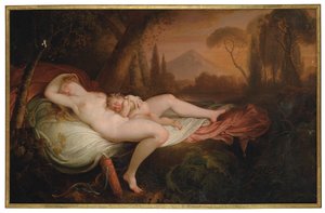 Venus och Amor i ett skogslandskap