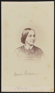 Carte-de-visite-porträtt av Mrs. Bowen, 1866.