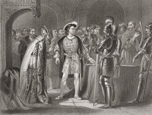 Lord Thomas Fitzgerald som avsäger sig sin trohet till Henry VIII 1534, från 