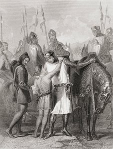Richard, Earl of Pembroke, tar avsked med sin bror innan han lämnade till Irland 1169, från 