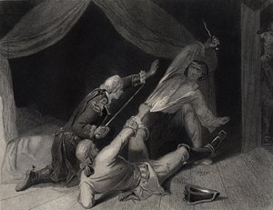Fångsten av Lord Edward Fitzgerald för högförräderi, graverad av J.Rogers