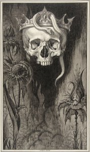 Illustration från hertiginnan av Malfi och den vita djävulen, två pjäser av John Webster (1580 - 1634), pub.1930