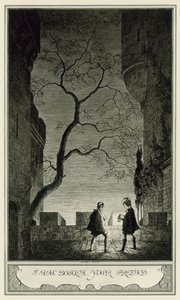 Hertiginnan av Malfi av John Webster: Jag är Bosola, din vän (litho)