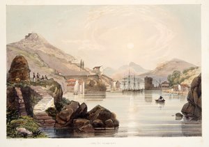 Port of Passages, från Skisser av landskap i de baskiska provinserna i Spanien, med ett urval av nationell musik ?, pub. 1838 (handfärgad gravyr)