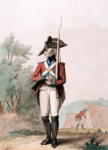 Foot Soldier, ca 1791 (sticksticksgravyr) av Henry William (after) Bunbury