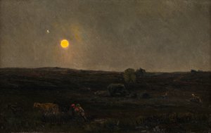 Fullmåne, Picardie (olja på papper)