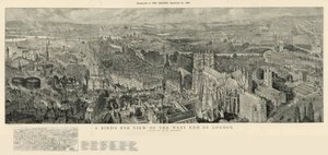 Ett fågelperspektiv över västra delen av London av Henry William Brewer