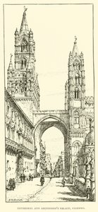 Katedralen och ärkebiskopens palats, Palermo (gravyr) av Henry William Brewer