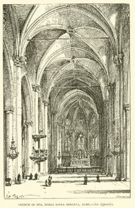 Kyrkan Sta Maria Sopra Minerva, Rom (gravyr) av Henry William Brewer