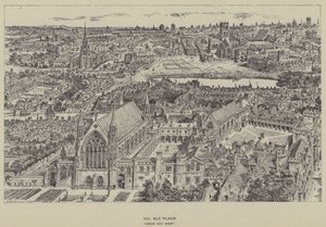 Ely Place, från väst av Henry William Brewer