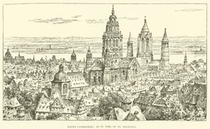 Mainz katedral, som i tiden för St Ignatius (gravyr) av Henry William Brewer