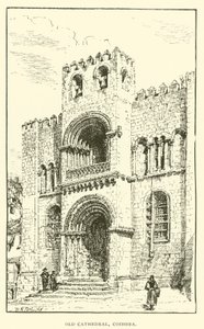 Gamla katedralen, Coimbra (gravyr) av Henry William Brewer