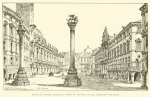 Piazza dei Signori, Vicenza, där den helige Ignatius och hans följeslagare predikade (gravyr) av Henry William Brewer