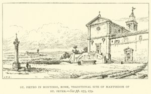 St Pietro i Montorio, Rom, traditionell plats för St Peters martyrskap (gravyr) av Henry William Brewer