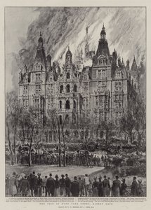 Branden i Hyde Park Court, Albert Gate av Henry William Brewer
