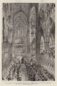 Hennes Majestät Drottningens jubileum, allmän bild av tacksägelsegudstjänsten i Westminster Abbey, 21 juni