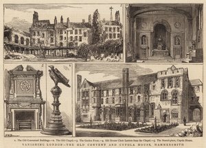 Försvinnande London, Old Convent and Cupola House, Hammersmith av Henry William Brewer