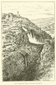 Villa Mecenate, Tivoli och Cascatelle (gravyr) av Henry William Brewer