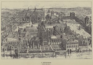Westminster, från öst av Henry William Brewer