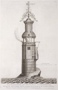 Edystone Lighthouse graverad av Henry Roberts (fl.1761), 1761