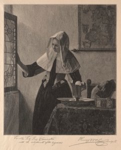 Ung kvinna vid ett fönster, 1907. av Henry Wolf