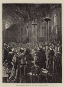 HKH Prins Arthur avtäcker Albert Memorial Window i Guildhall av Henry Woods