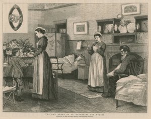 Den nya ordningen av St Katherine för sjuksköterskor; en skiss på Bouverie Ward, Westminster Hospital av Henry Woods
