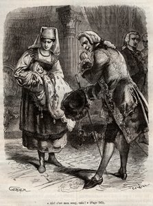 Louise Augustes födelse, hertiginna av Augustenborg (gravyr) av Henry de Kock