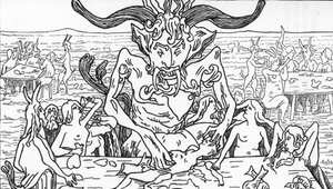 Satans bankett Teckning av Henry de Malvost från "Satanism and Magic" av Jules Bois 1895 Privat samling av Henry de Malvost