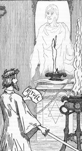 Spiritism: Frammaning av andar Ritning av Henry de Malvost från "Satanism and Magic" av Jules Bois 1895 privatsamling av Henry de Malvost