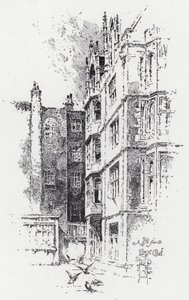 En bit från Essex Court (gravyr) av Herbert (after) Railton