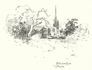 Ashbourne Church, Derbyshire (litho) av Herbert (after) Railton
