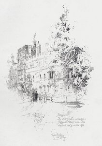 Brasenose College, Oxford, visar rummet för den engelske prästen och författaren Reginald Heber (litho) av Herbert (after) Railton