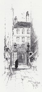 Porten till Middle Temple (gravyr) av Herbert (after) Railton