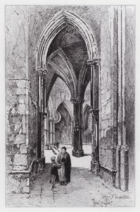 Interiör av Temple Church (gravyr) av Herbert (after) Railton