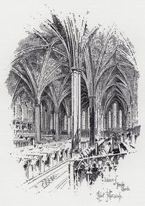Interiör av Temple Church (gravyr) av Herbert (after) Railton