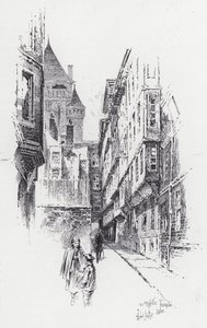 Middle Temple Lane (gravyr) av Herbert (after) Railton