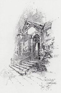 Old Doorway, Lamb Court (gravyr) av Herbert (after) Railton