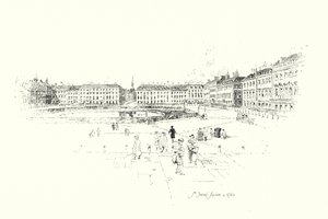 St James’ Square, London, 1760 (litho) av Herbert (after) Railton
