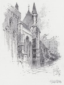 Temple Church (gravyr) av Herbert (after) Railton