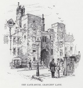 The Gate-House, Chancery Lane (gravyr) av Herbert (after) Railton