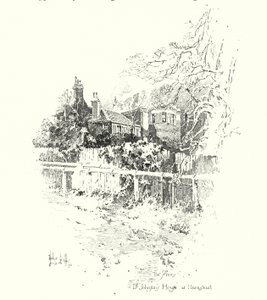 Priory, Dr Johnsons hus, i Hampstead, London (litho) av Herbert (after) Railton